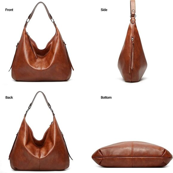 Slouchy Hobo Bags for Women Soft Vegan Leather Designer Shoulder Purses Ladies T - Picture 3 of 5